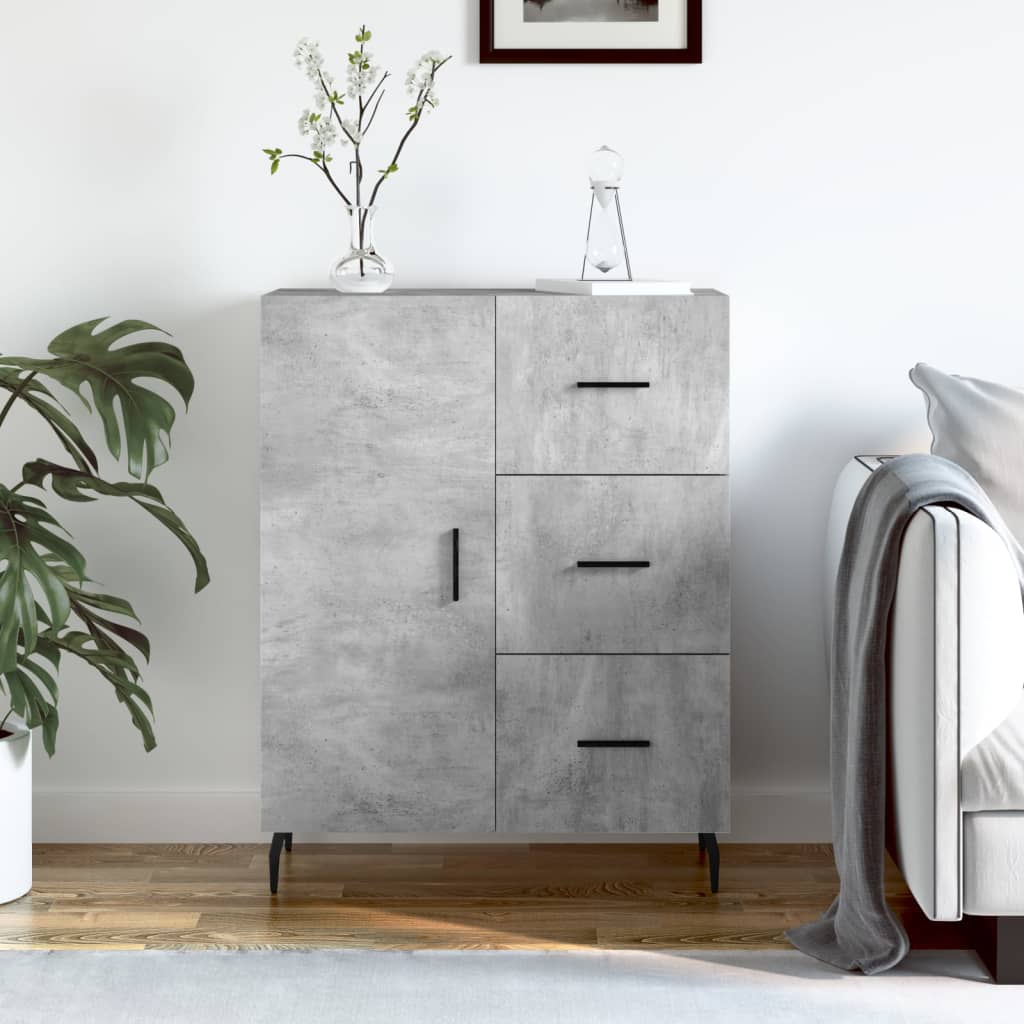 Skjenk Betonggrå 69,5X34X90 Cm Konstruert Tre