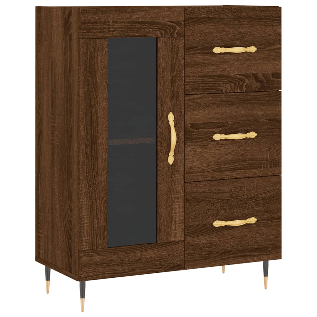 Skjenk Brun Eik 69,5X34X90 Cm Konstruert Tre