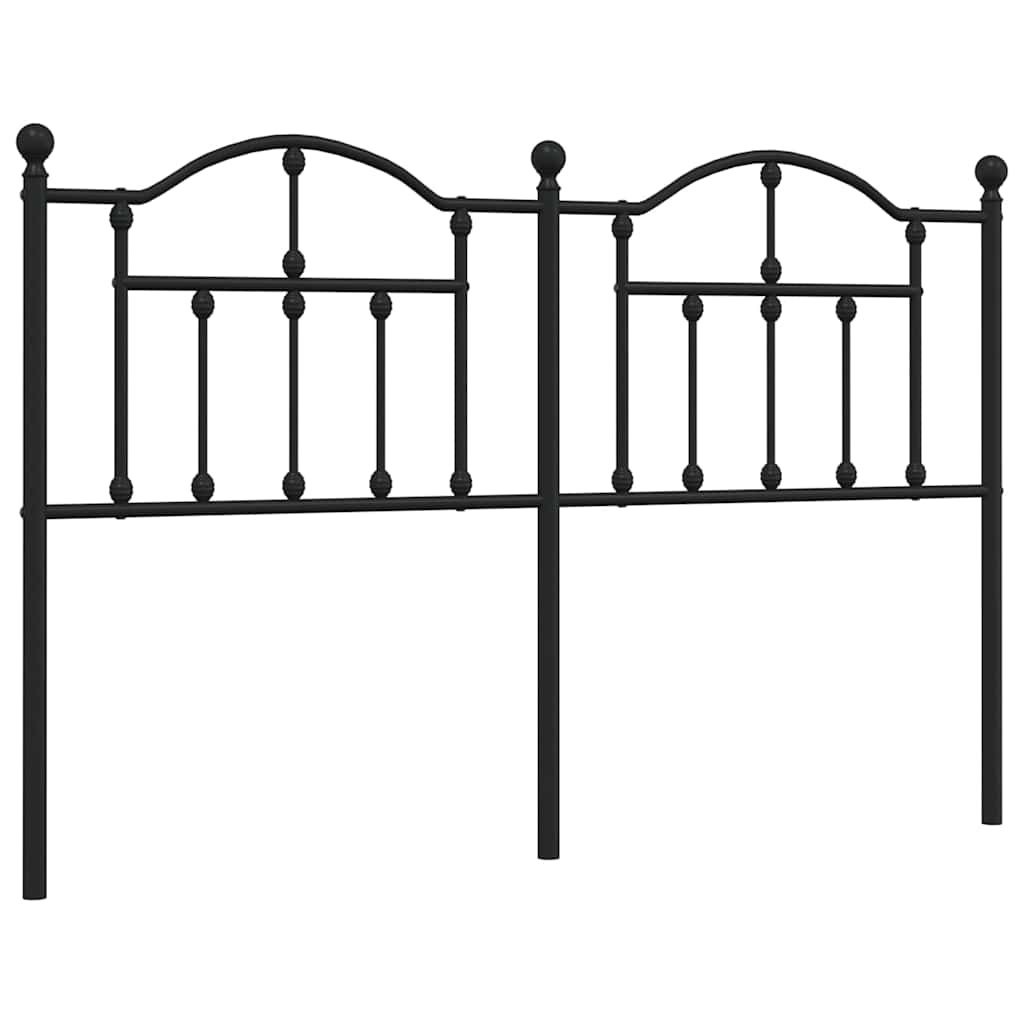 Sengegavl I Metall Svart 150 Cm