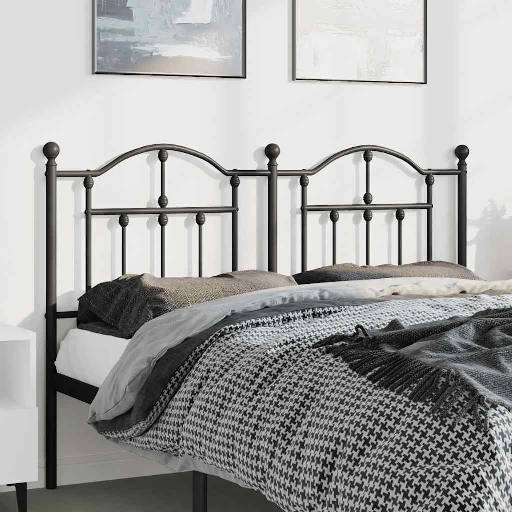 Sengegavl I Metall Svart 150 Cm