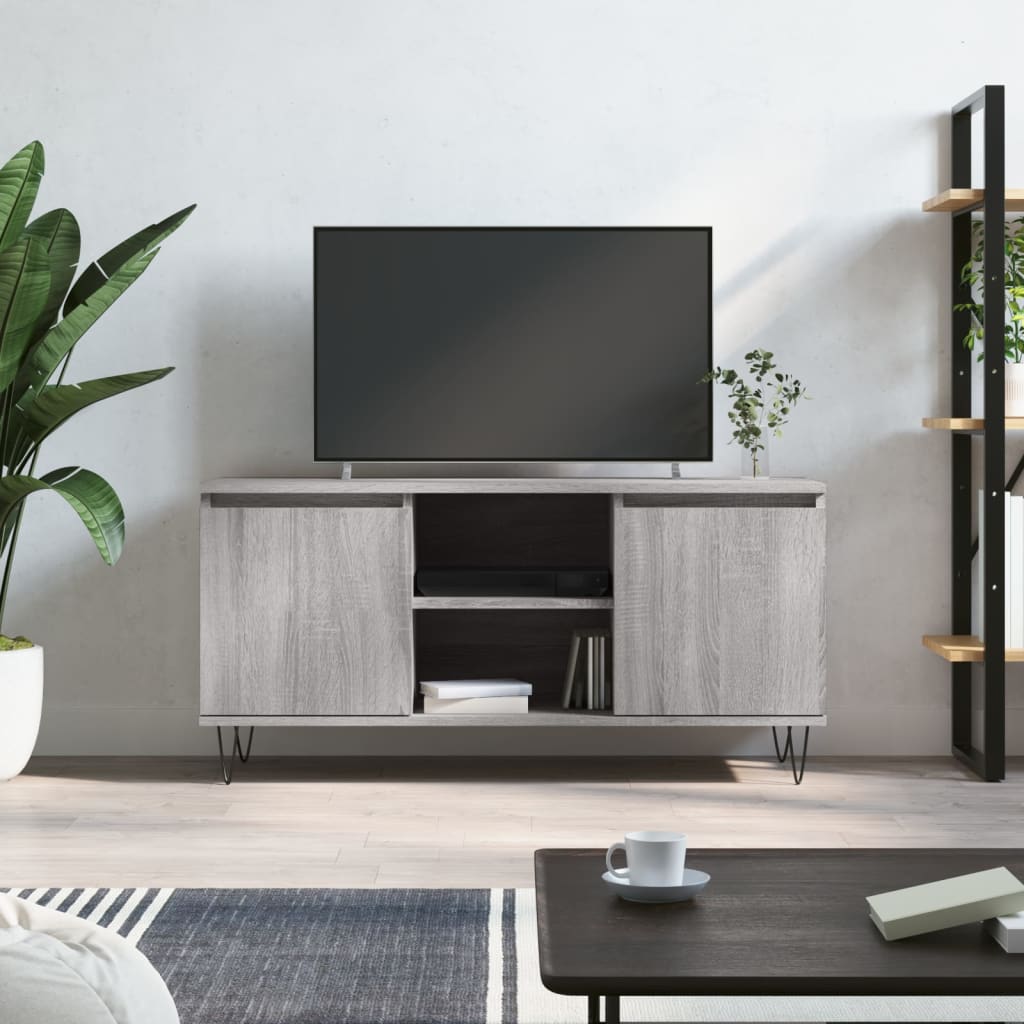 Tv-Benk Grå Sonoma 104X35X50 Cm Konstruert Tre