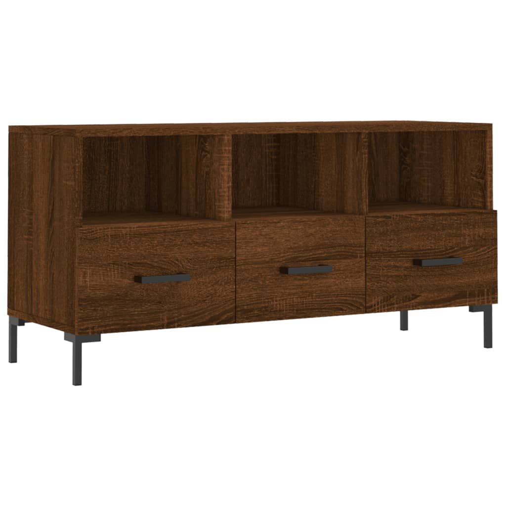 Tv-Benk Brun Eik 102X36X50 Cm Konstruert Tre