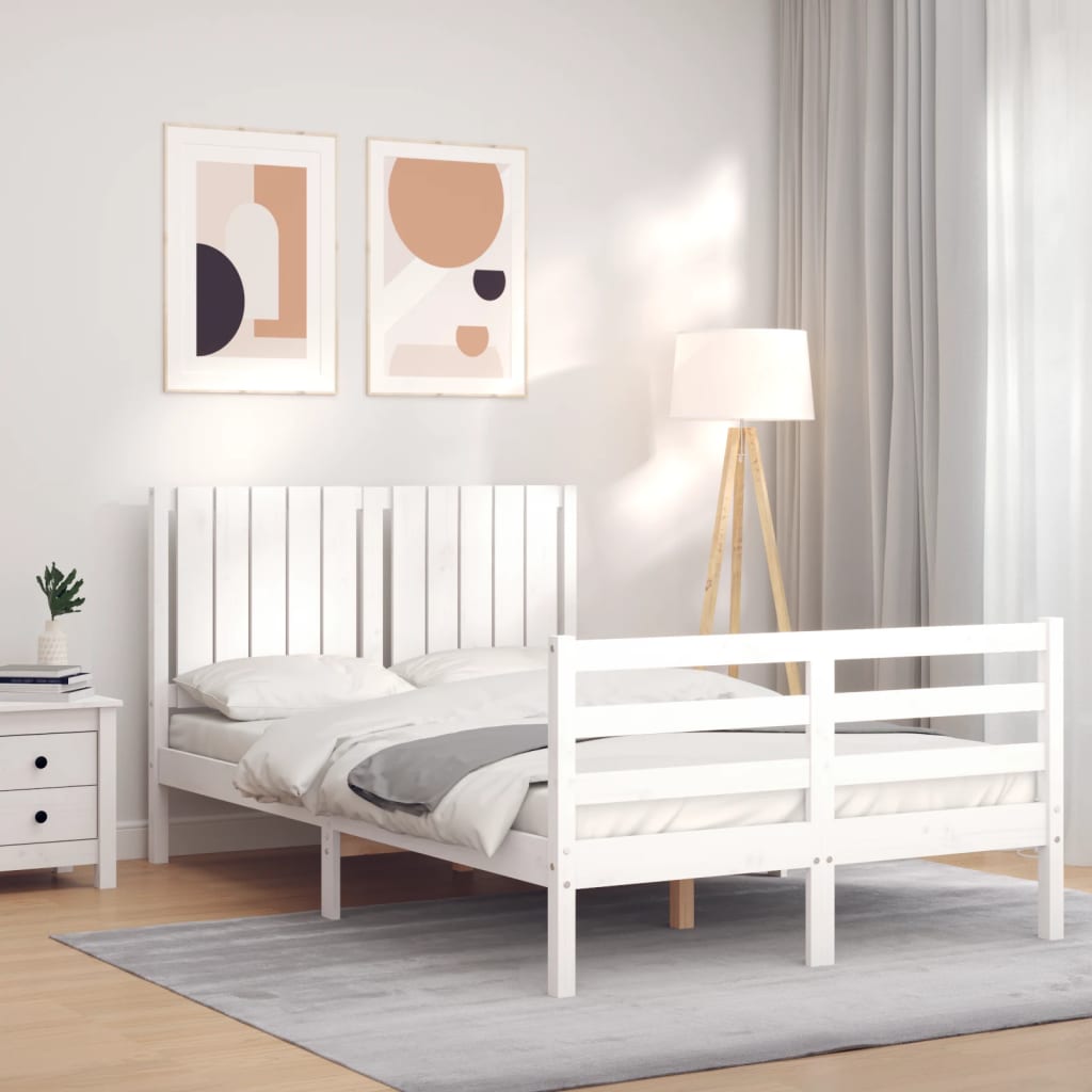 Sengeramme med hodegavl hvit small double heltre