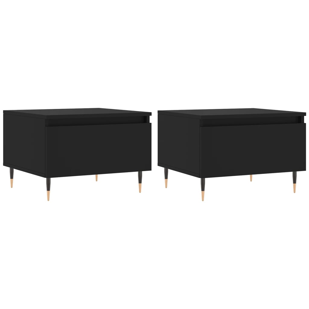 Salongbord 2 stk svart 50x46x35 cm konstruert tre