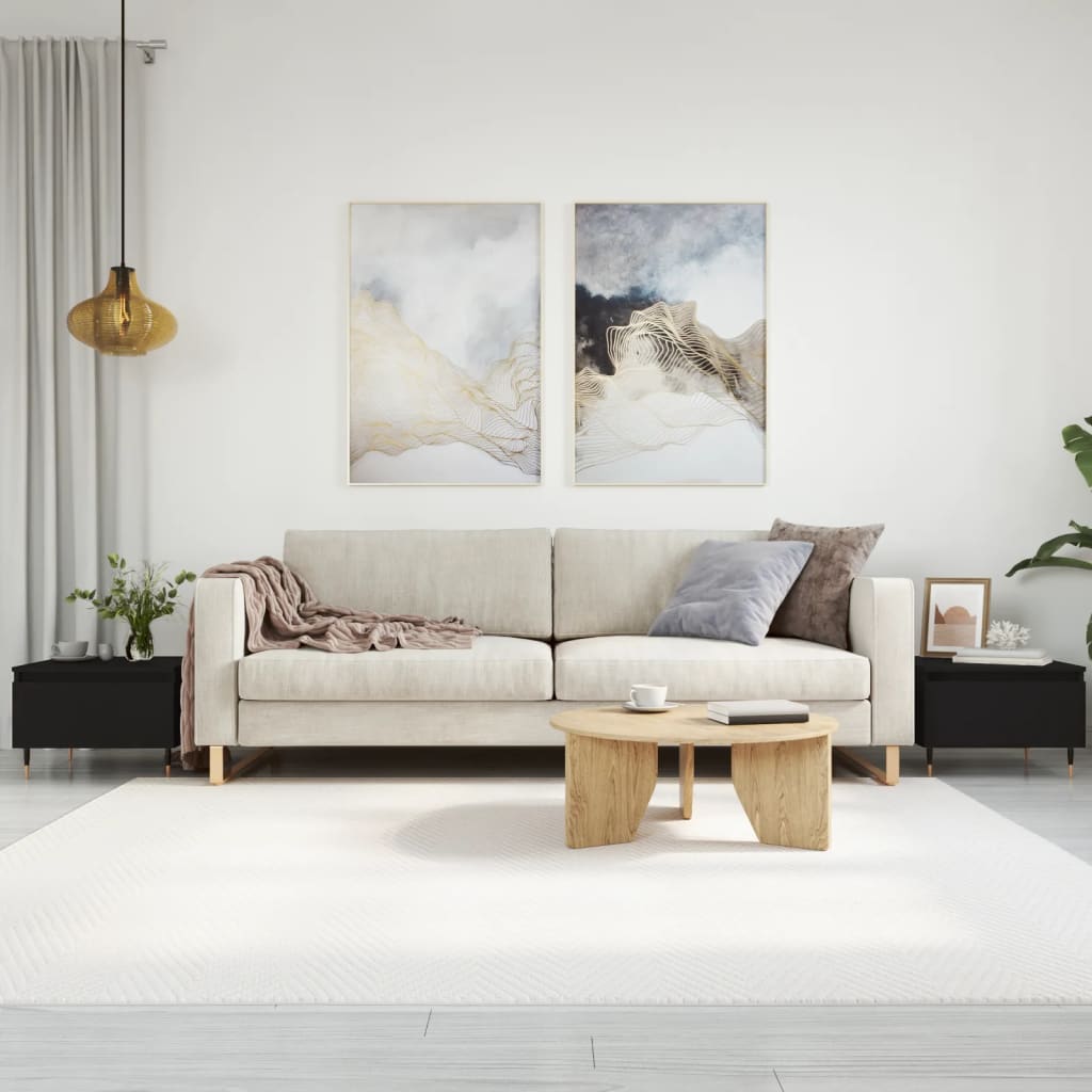 Salongbord 2 stk svart 50x46x35 cm konstruert tre