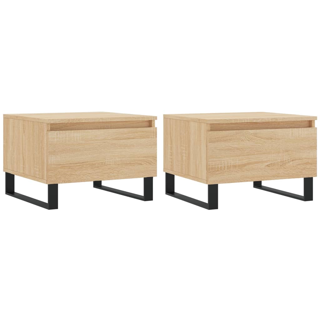 Salongbord 2 stk sonoma eik 50x46x35 cm konstruert tre