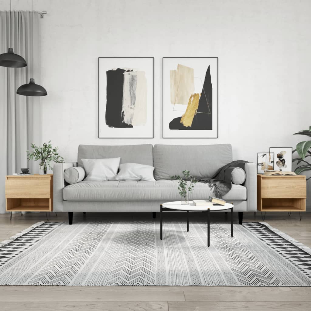 Salongbord 2 stk sonoma eik 50x46x50 cm konstruert tre