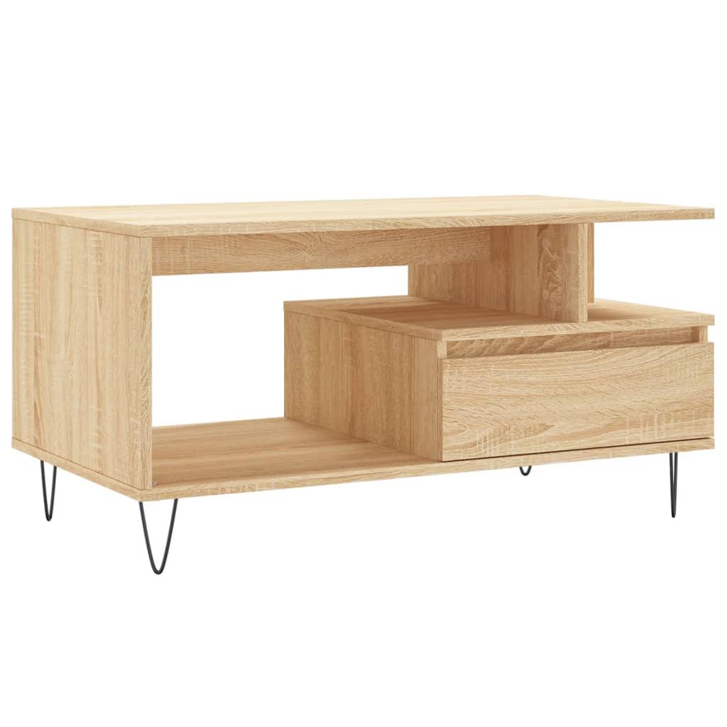 Salongbord sonoma eik 90x49x45 cm konstruert tre
