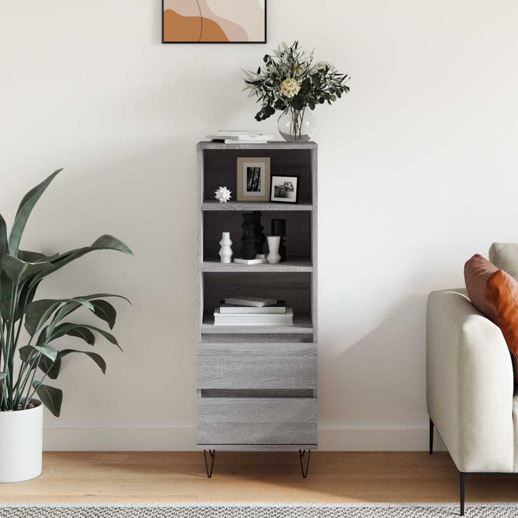 Highboard Grå Sonoma 40X36X110 Cm Konstruert Tre