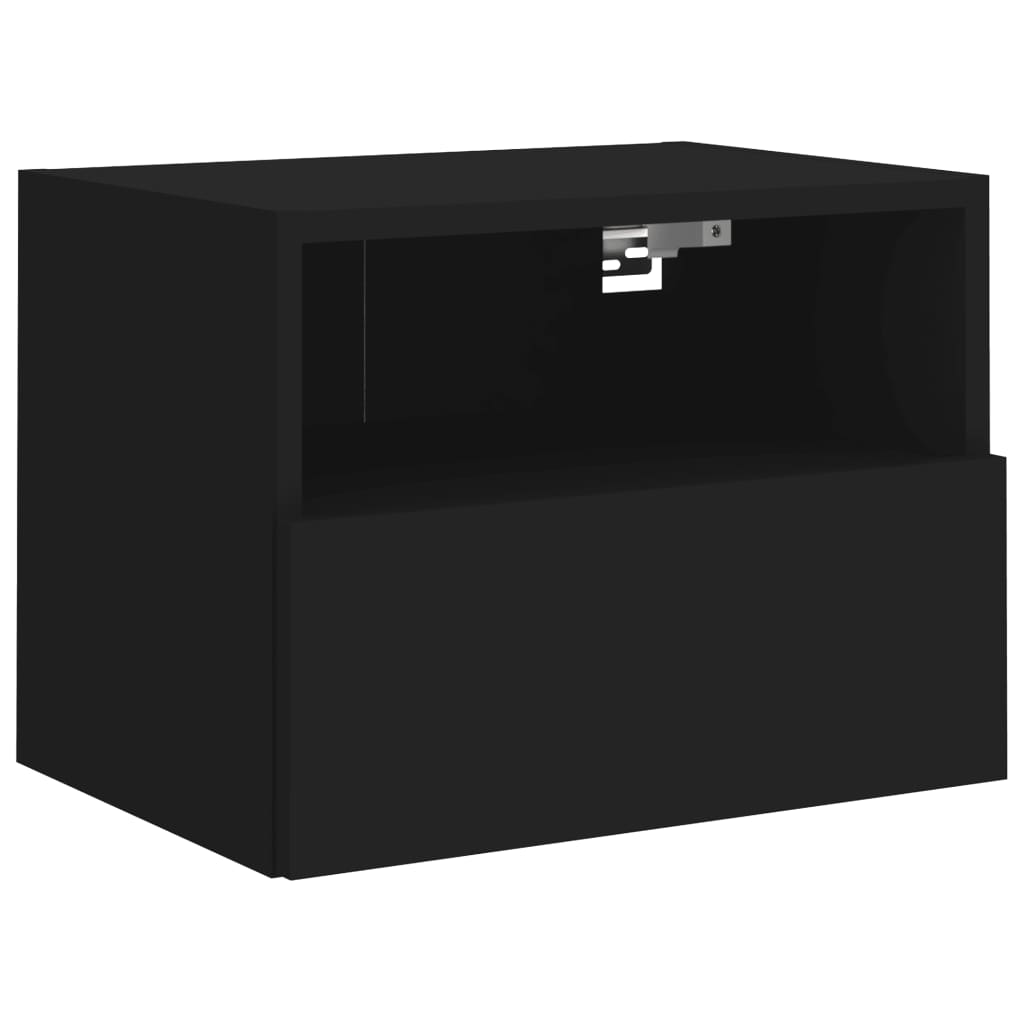 Vegghengt Tv-Benk Svart 40X30X30 Cm Konstruert Tre