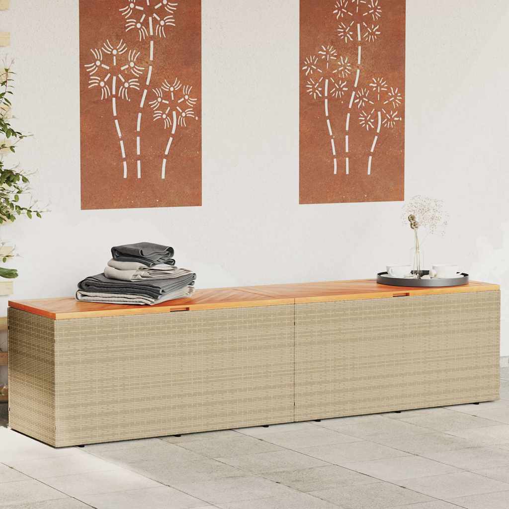Putekasse Beige 220X50X54 Cm Polyrotting Akasie