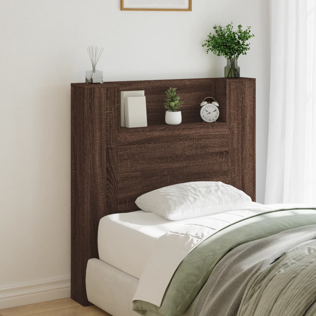 Hodegavl Skap Med Led Brun Eik 100X16,5X103,5 Cm