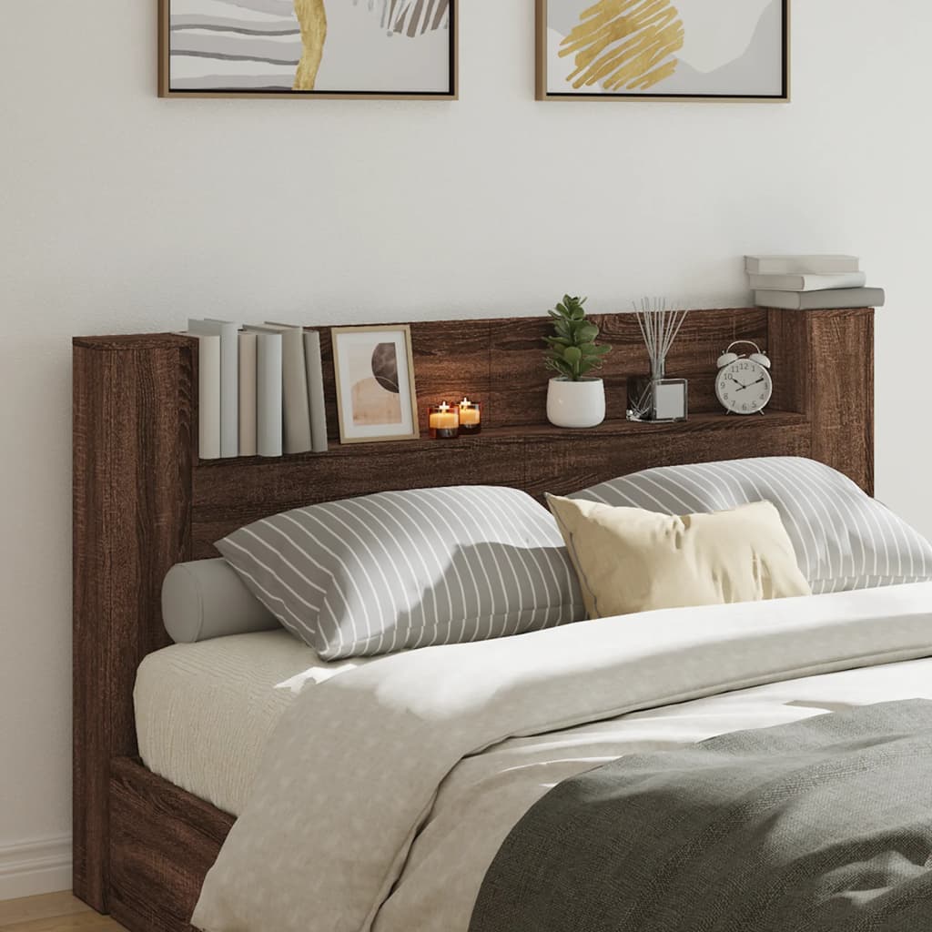 Hodegavl Skap Med Led Brun Eik 180X16,5X103,5 Cm