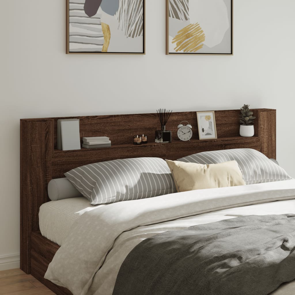 Hodegavl Skap Med Led Brun Eik 220X16,5X103,5 Cm