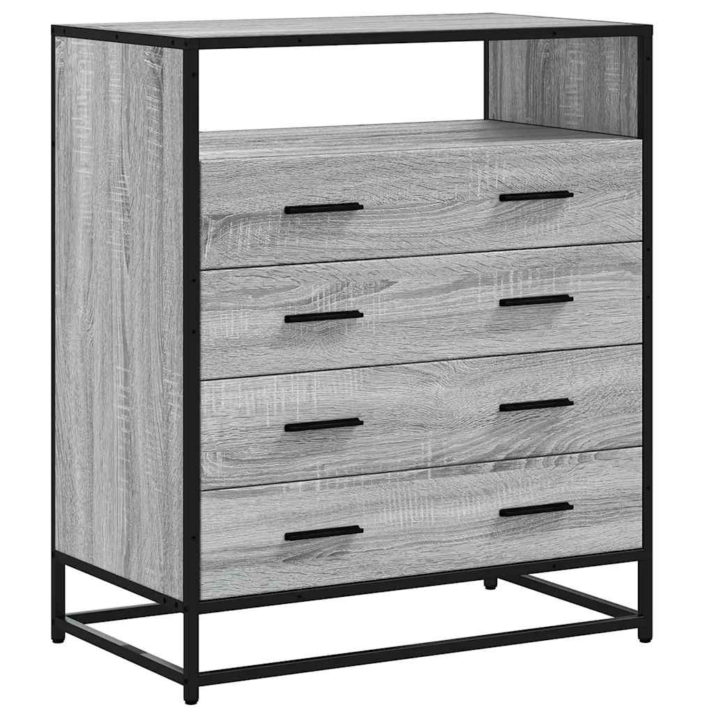 Kommode Grå Sonoma 70X41X83,5 Cm Konstruert Tre