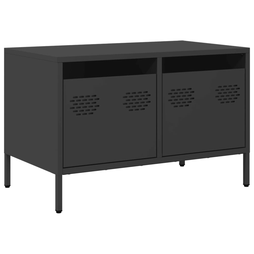 TV-benk svart 68x39x43,5 cm kaldvalset stål