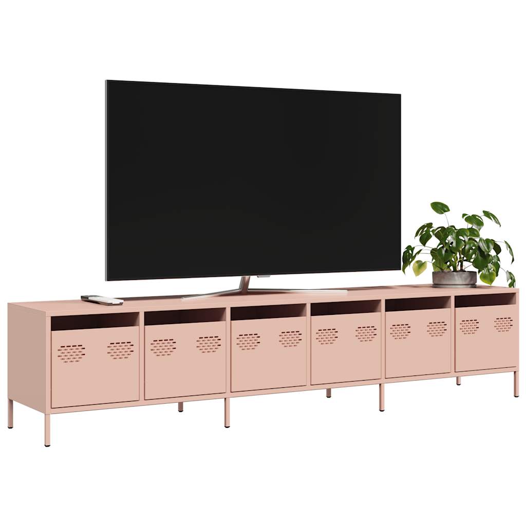 Tv-Benk Rosa 202X39X43,5 Cm Kaldvalset Stål