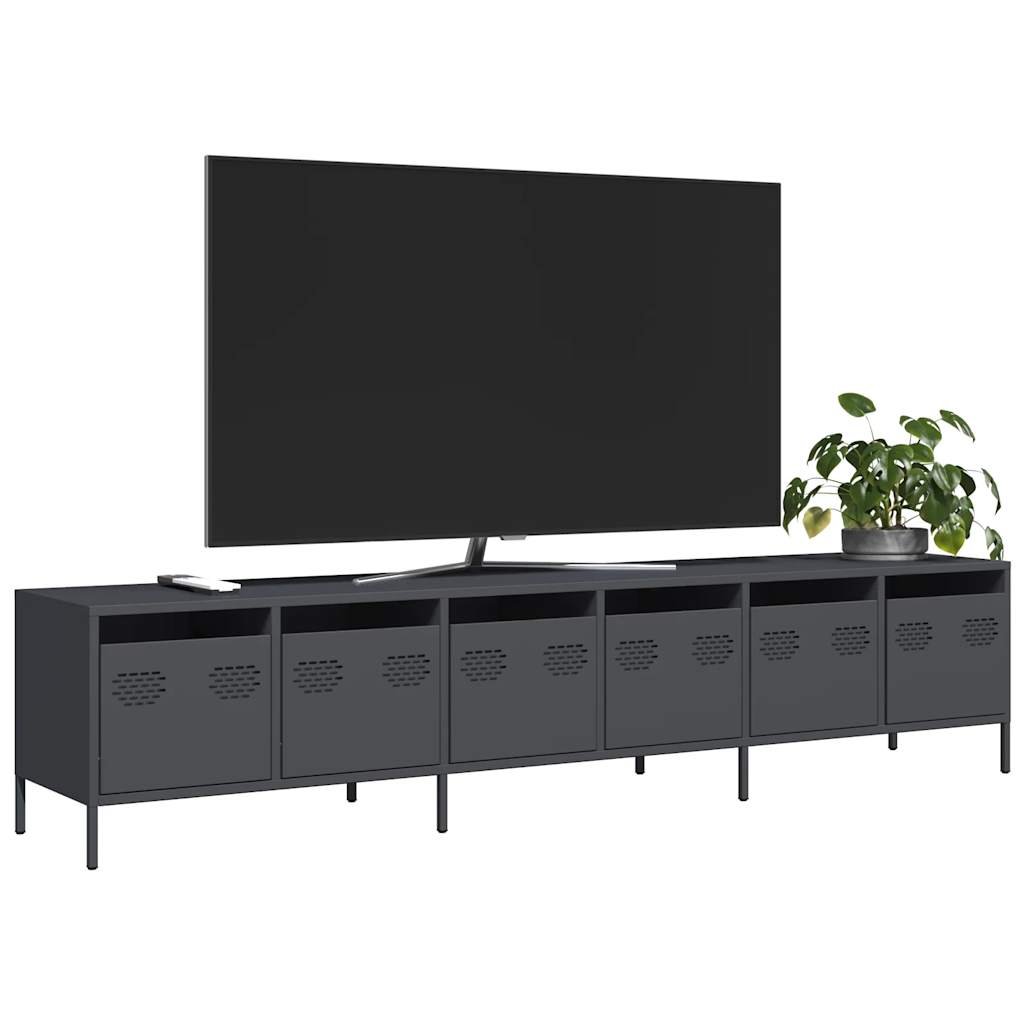 Tv-Benk Antrasitt 202X39X43,5 Cm Kaldvalset Stål