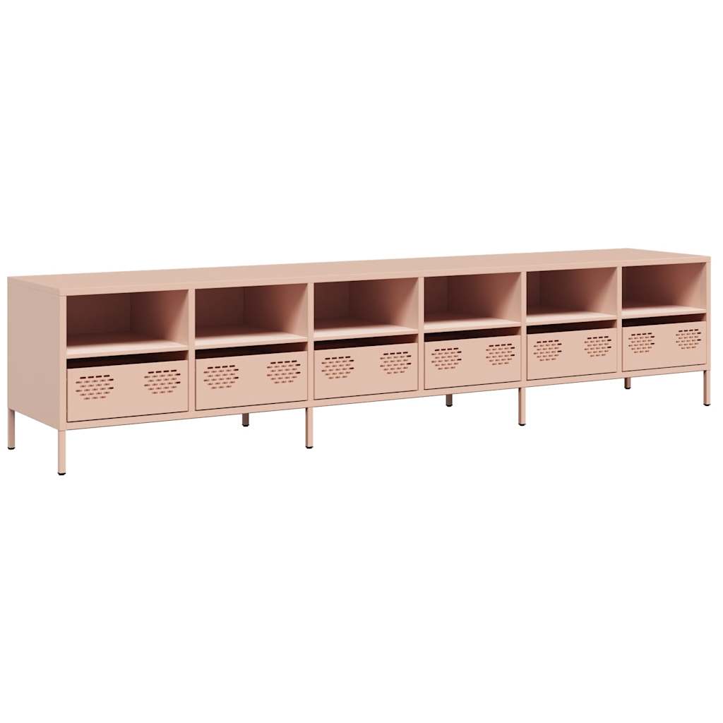 Tv-Benk Rosa 202X39X43,5 Cm Kaldvalset Stål