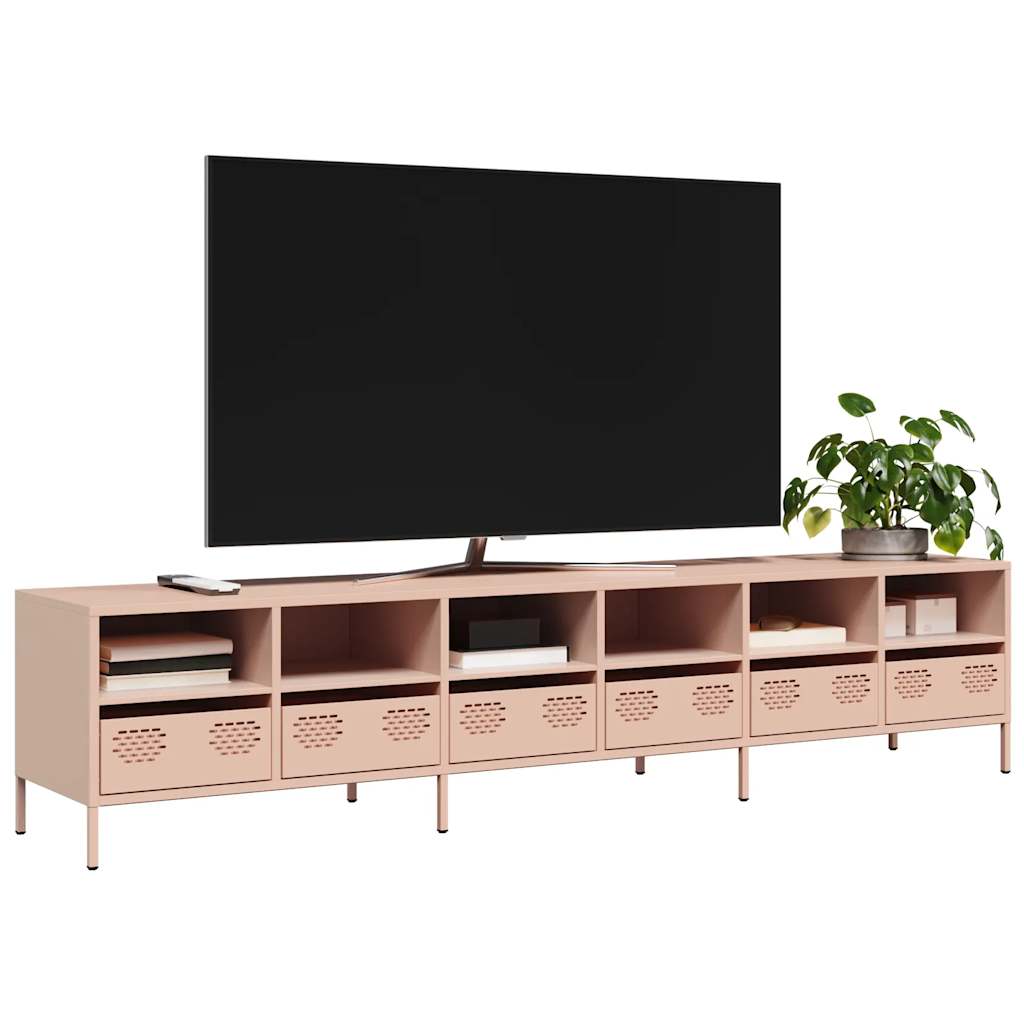 Tv-Benk Rosa 202X39X43,5 Cm Kaldvalset Stål