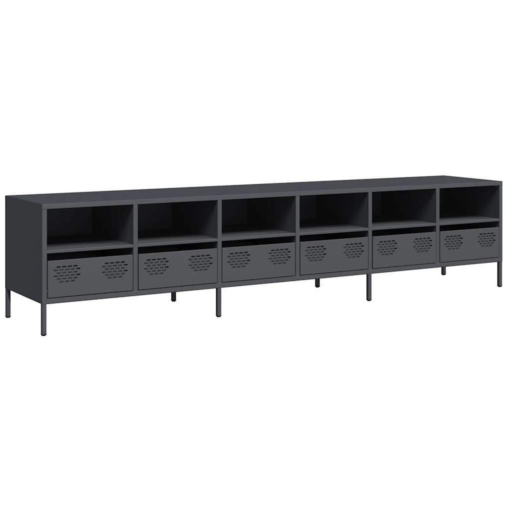 Tv-Benk Antrasitt 202X39X43,5 Cm Kaldvalset Stål