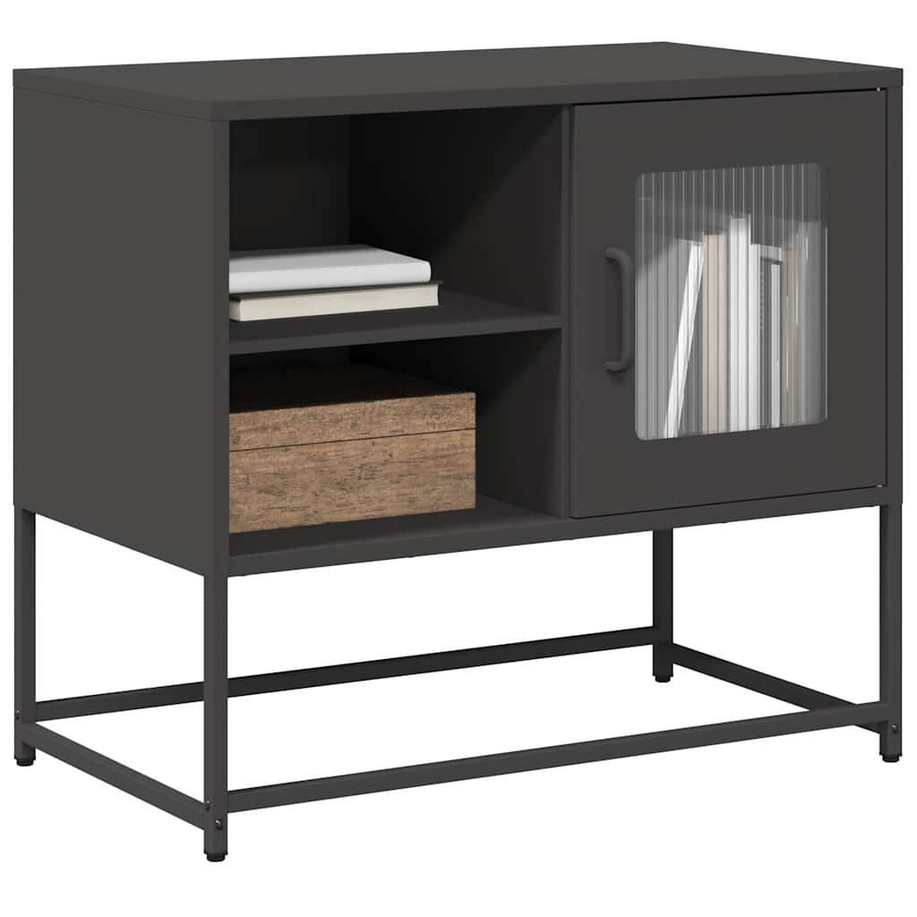 Tv-Benk Svart 68X39X60,5 Cm Stål
