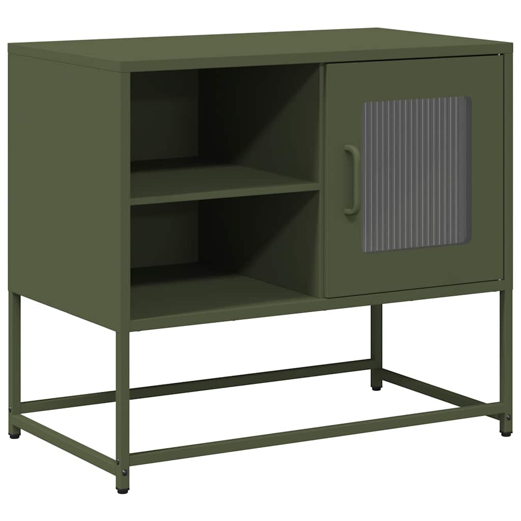 Tv-Benk Olivengrønn 68X39X60,5 Cm Stål