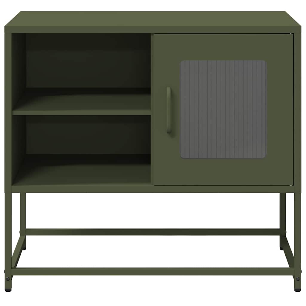 Tv-Benk Olivengrønn 68X39X60,5 Cm Stål