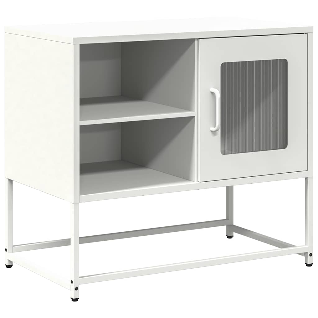 Tv-Benk Hvitt 68X39X60,5 Cm Stål