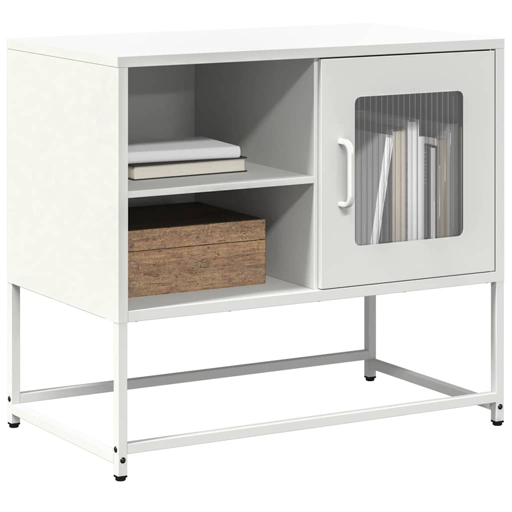 Tv-Benk Hvitt 68X39X60,5 Cm Stål