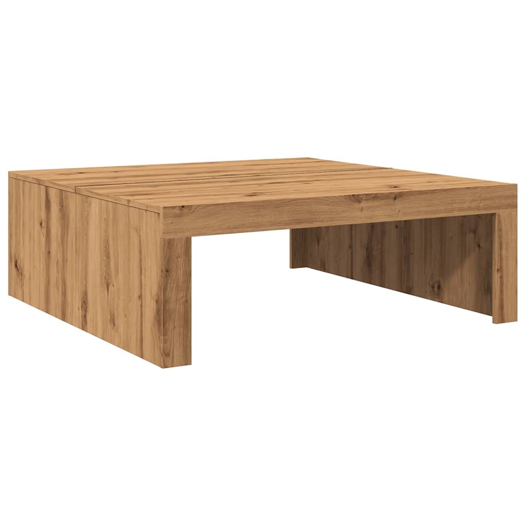 Salongbord artisan eik 100x100x35 cm konstruert tre