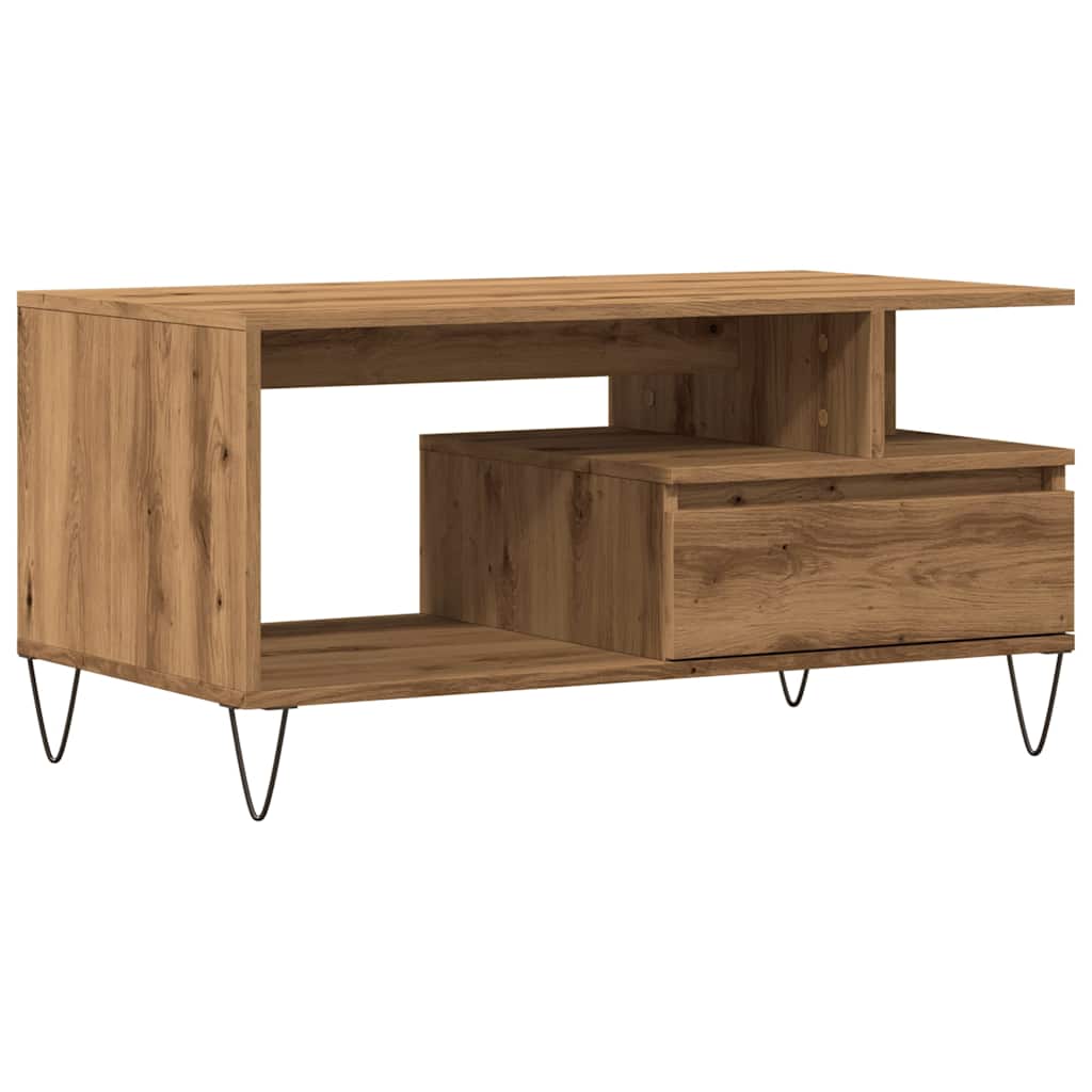 Salongbord artisan eik 90x49x45 cm konstruert tre