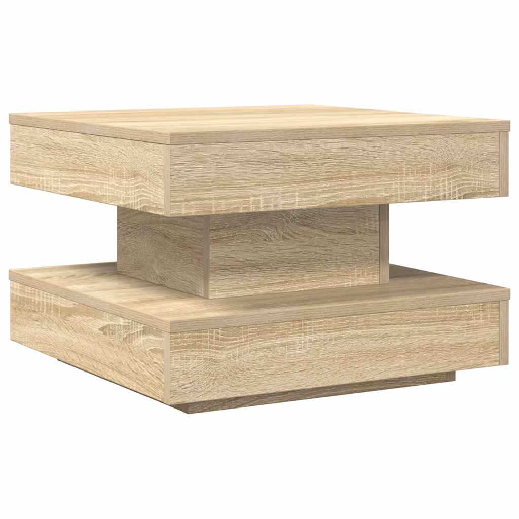 Salongbord 360-graders roterbart sonoma eik 50x50x34,5 cm
