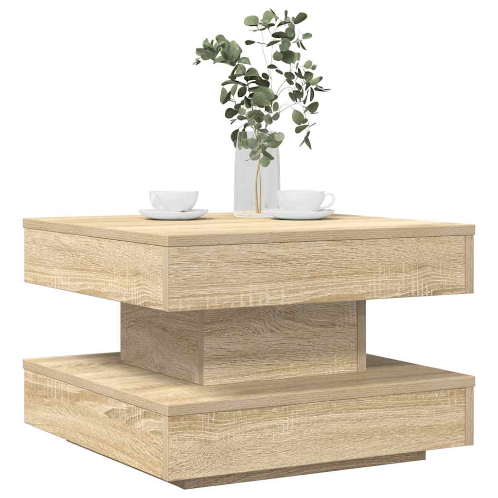 Salongbord 360-graders roterbart sonoma eik 50x50x34,5 cm