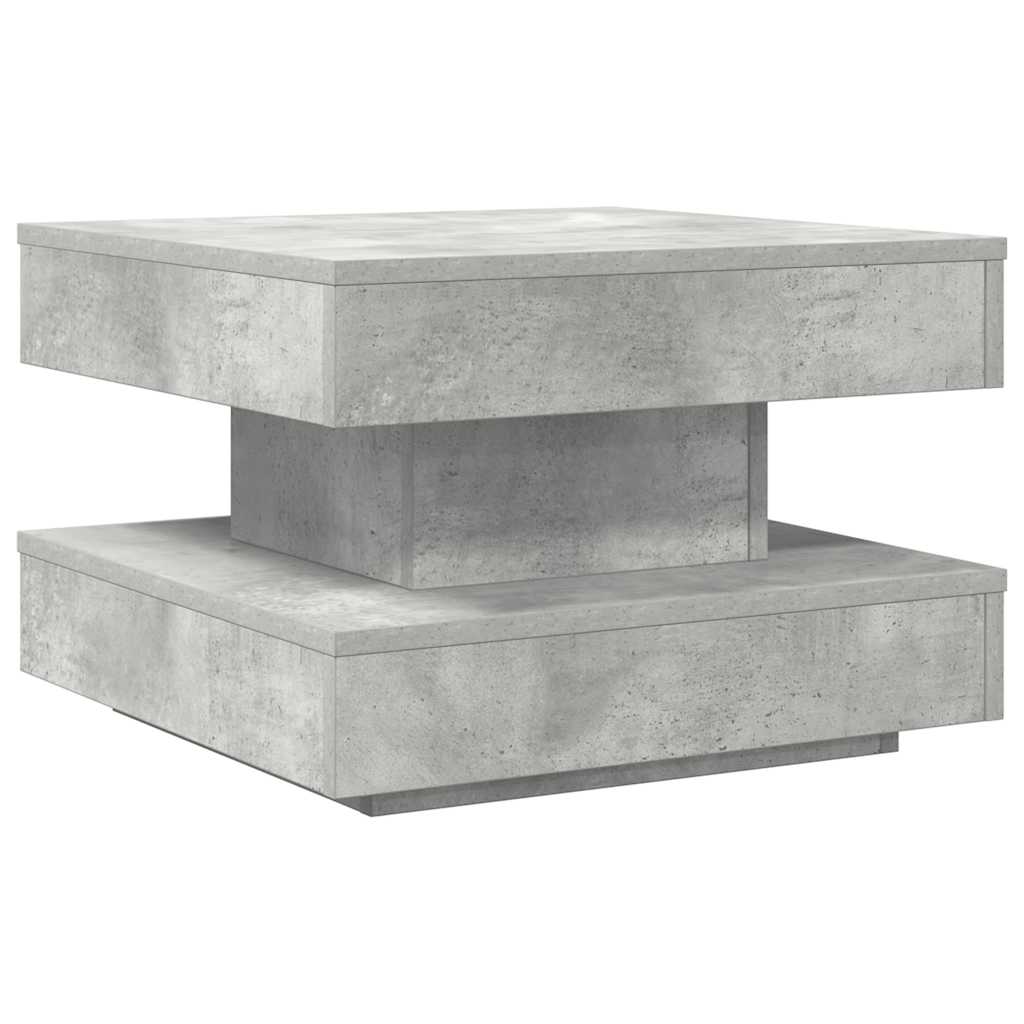 Salongbord 360-graders roterbart betonggrå 50x50x34,5 cm