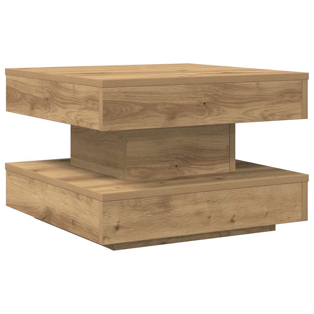 Salongbord 360-graders roterbart artisan eik 50x50x34,5 cm