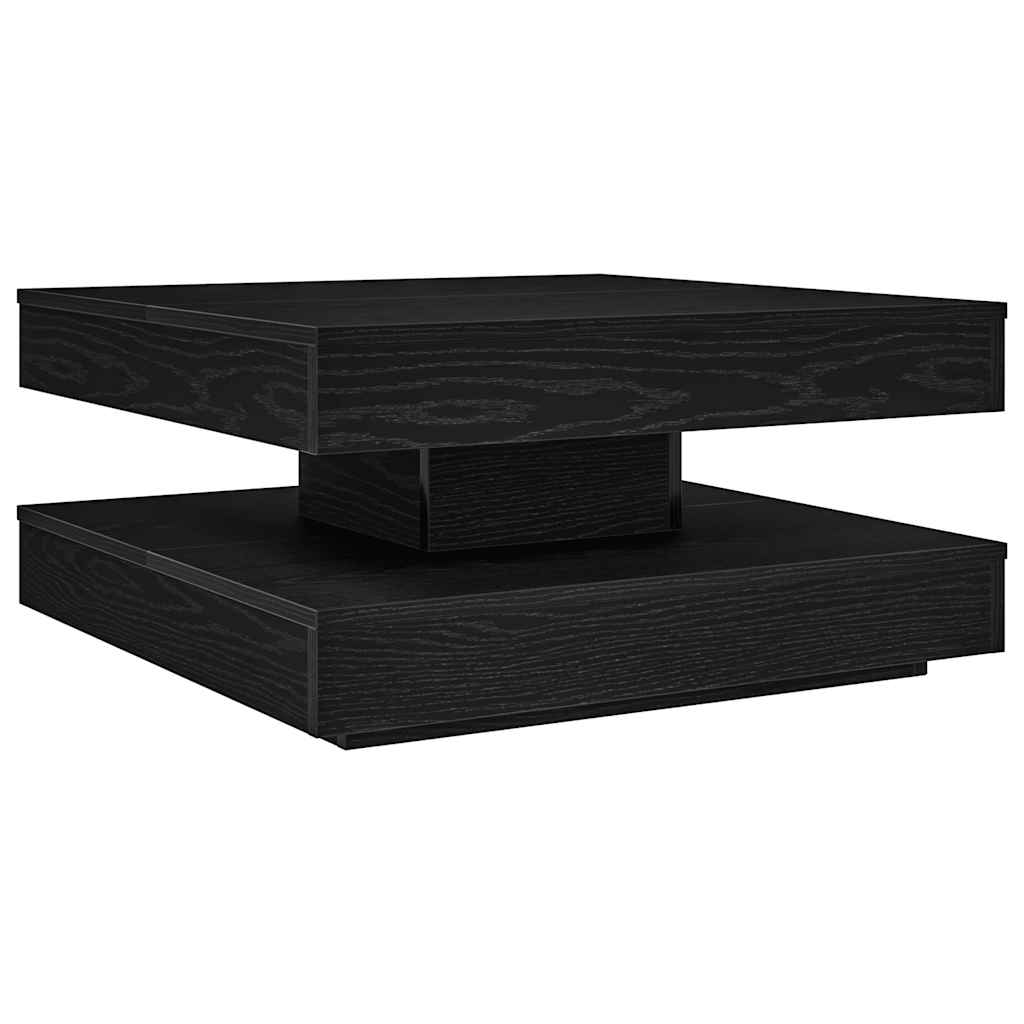 Salongbord 360-graders roterbart svart 70x70x34,5 cm