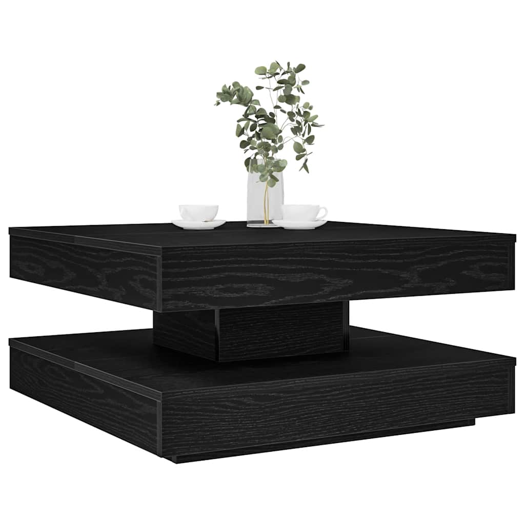 Salongbord 360-graders roterbart svart 70x70x34,5 cm