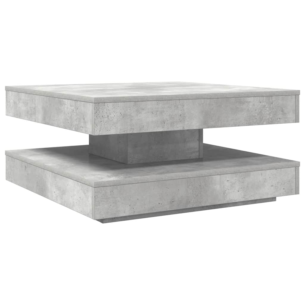 Salongbord 360-graders roterbart betonggrå 70x70x34,5 cm