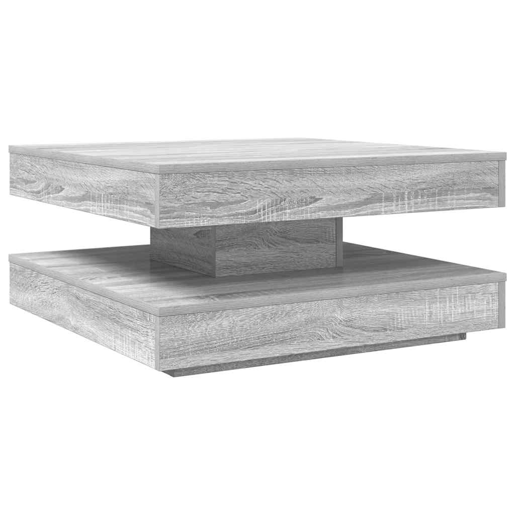 Salongbord 360-graders roterbart grå sonoma 70x70x34,5 cm