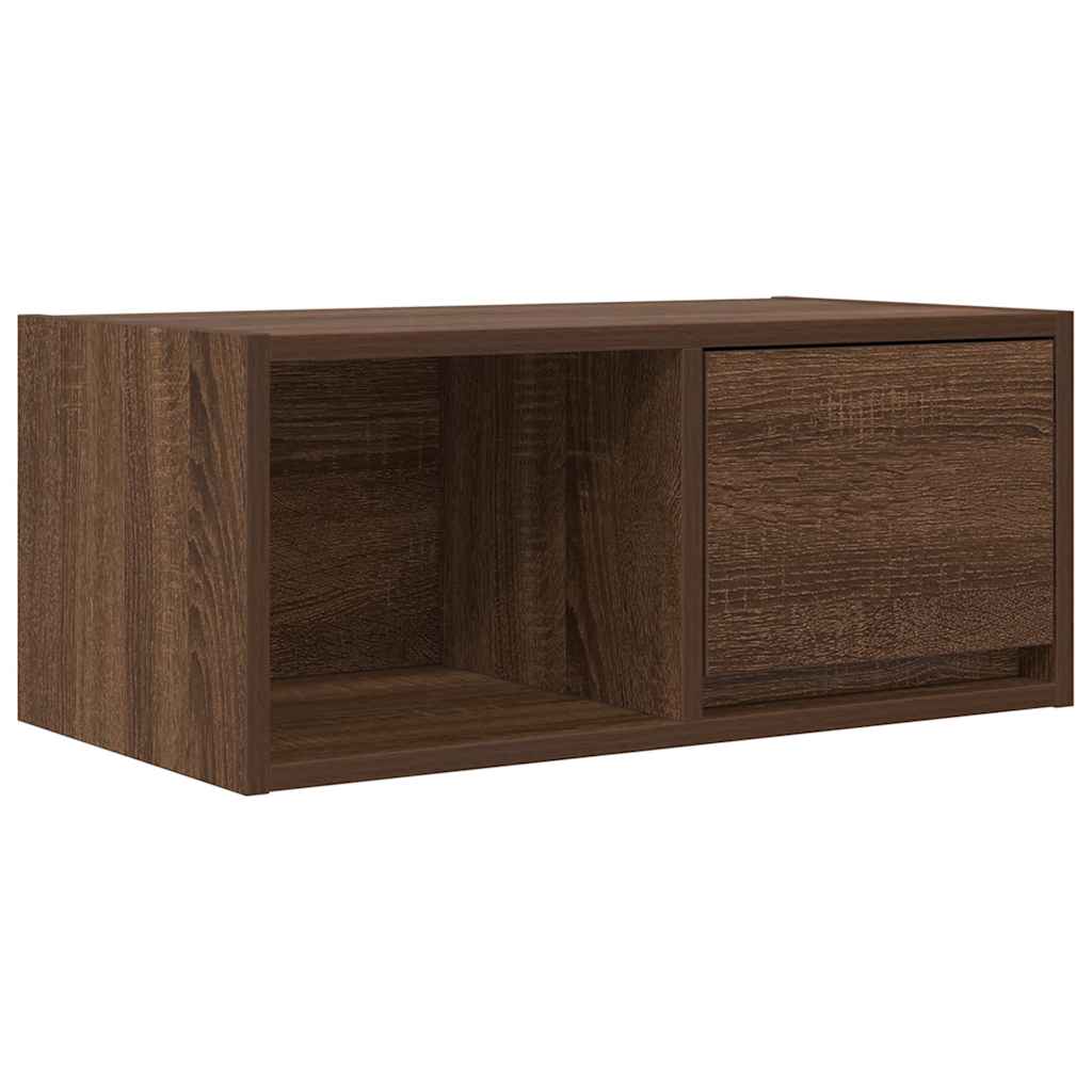 TV-benk brun eik 60x31x25,5 cm konstruert tre