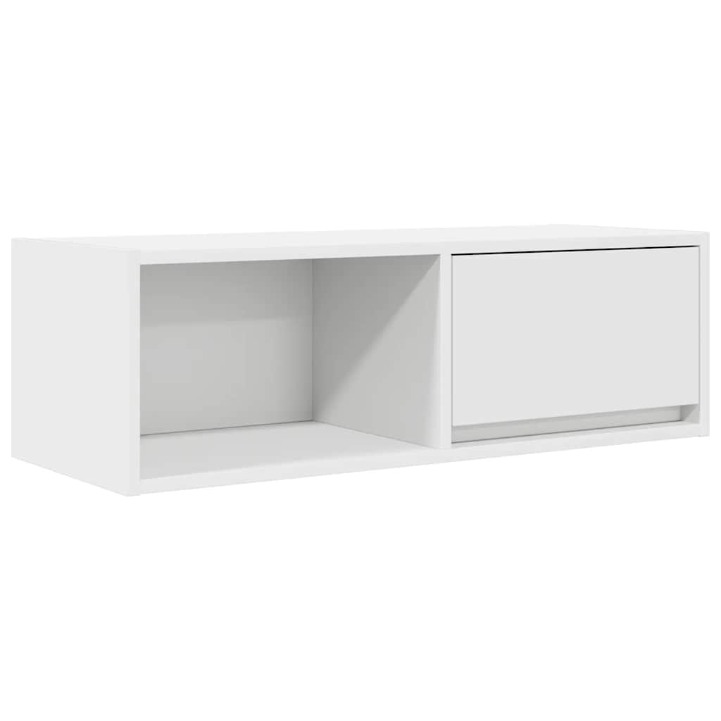 TV-benk hvit 80x31x25,5 cm konstruert tre