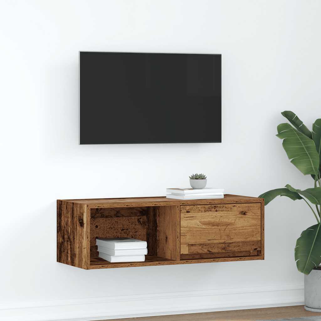 TV-benk gammelt tre 80x31x25,5 cm konstruert tre