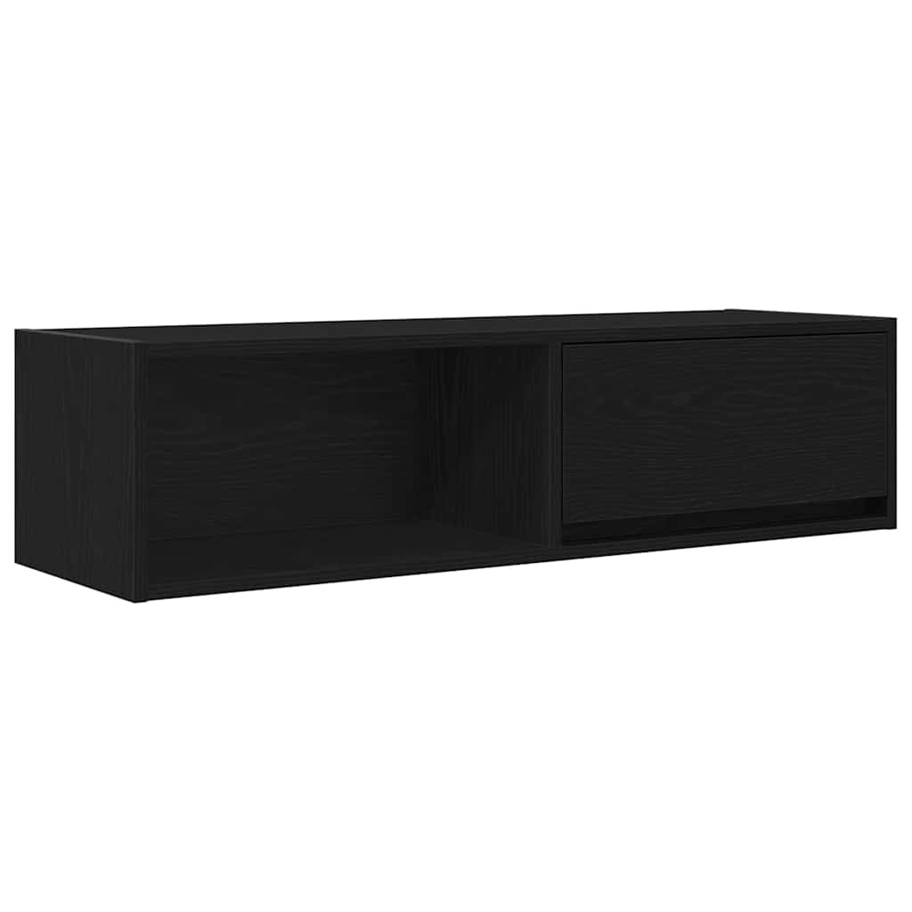 TV-benk svart eik 100x31x25,5 cm konstruert tre