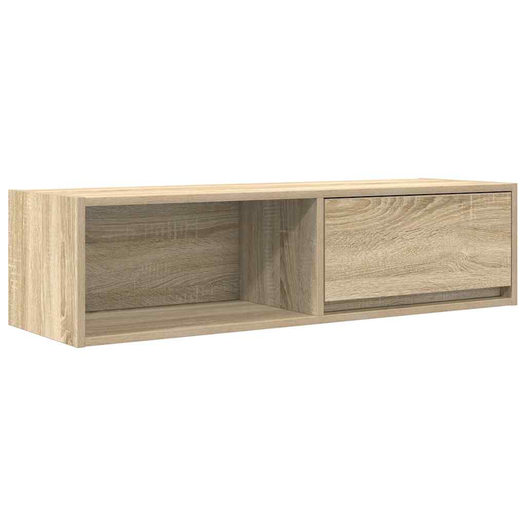 TV-benk sonoma eik 100x31x25,5 cm konstruert tre