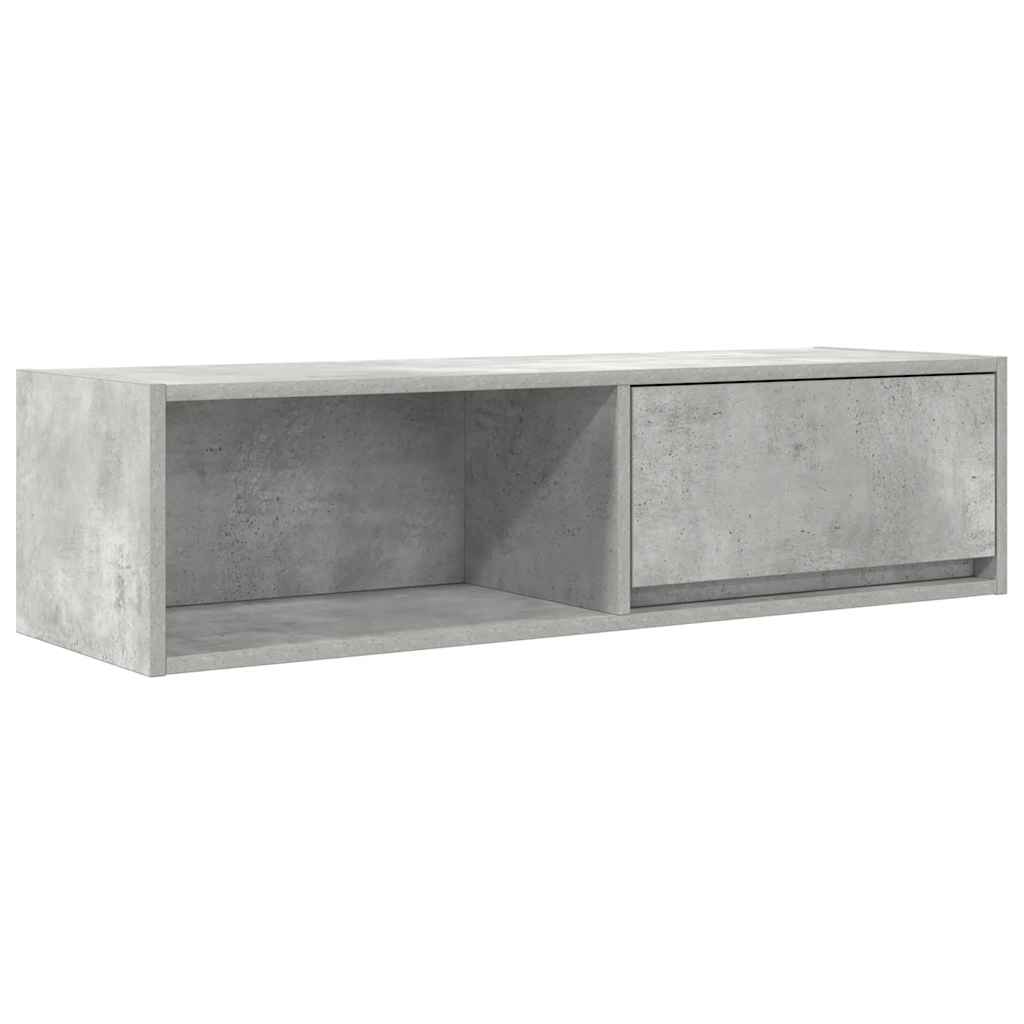 TV-benk betonggrå 100x31x25,5 cm konstruert tre