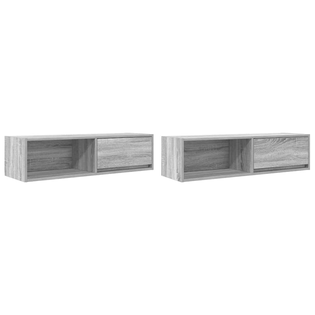TV-benker 2 stk grå sonoma 100x31x25,5 cm konstruert tre