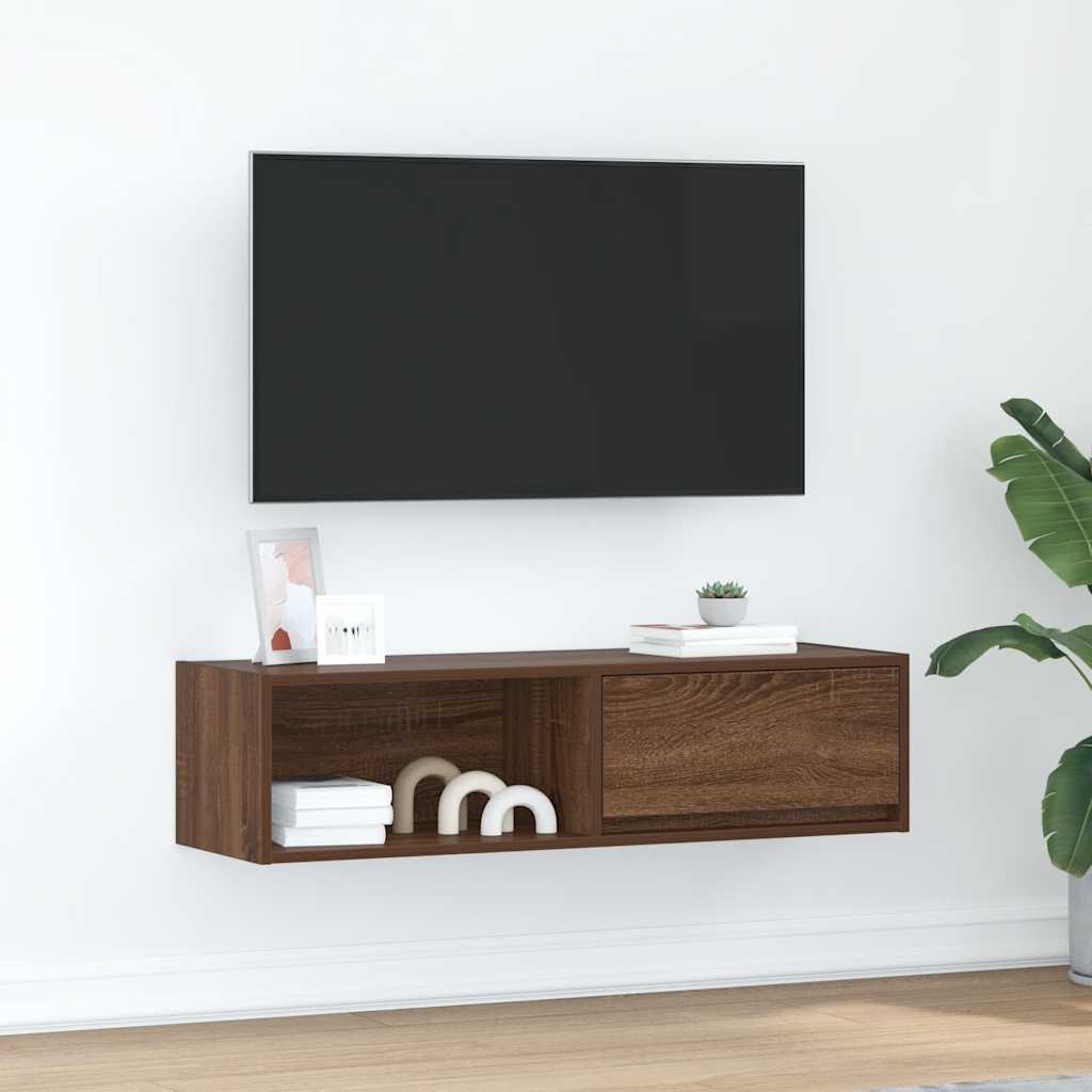 TV-benk sonoma eik 100x31x25,5 cm konstruert tre