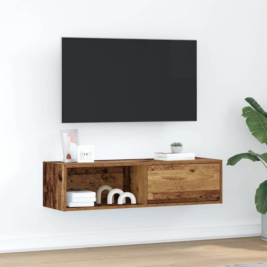 TV-benk gammelt tre 100x31x25,5 cm konstruert tre