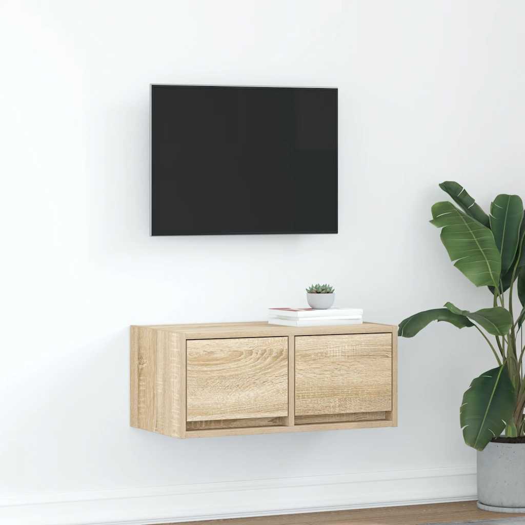 TV-benk sonoma eik 60x31x25,5 cm konstruert tre